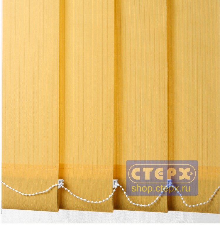 Лайн /цвет темно-желтый/ - ламель для вертикальных жалюзи из ткани Вертикальные жалюзи с полотном из коллекции «Лайн», с рисунком в виде параллельных продольных линий, являются наиболее распространенным вариантом для бюджетных решений при оформлении оконных проемов. 