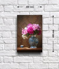 Постер «Натюрморт с пионами в китайской вазе», 30 см х 45 см
