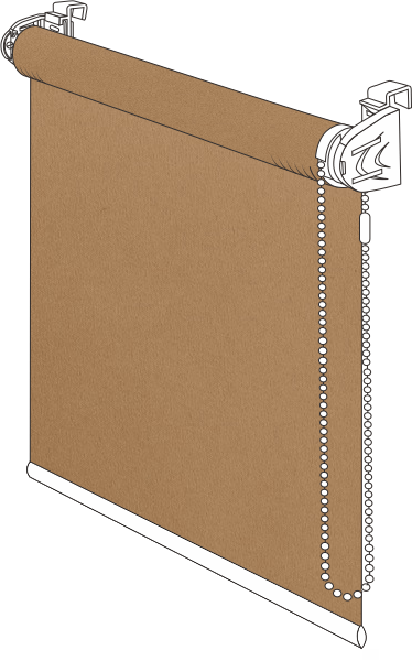 Штора рулонная  860 мм x 1720 мм с цепочным приводом «Миниролло Лайт», цвет светло-коричневый Готовые рулонные шторы с цепочным приводом «Миниролло Лайт» с  однотонной тканью светло-коричневого цвета, размер 860 х 1720 мм. Фурнитура белого цвета.