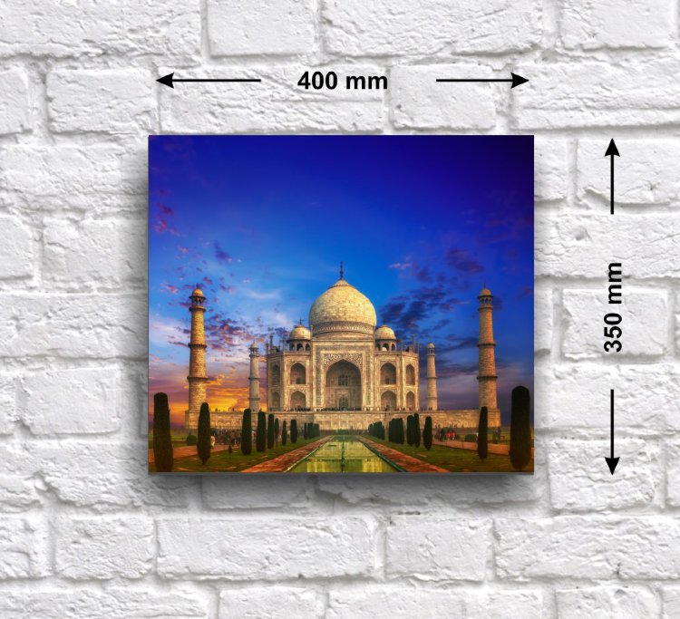 Постер «Вечер в Тадж-Махал», 40 см х 35 см Постер с видом на мавзолей-мечеть «Тадж-Махал» вечером.