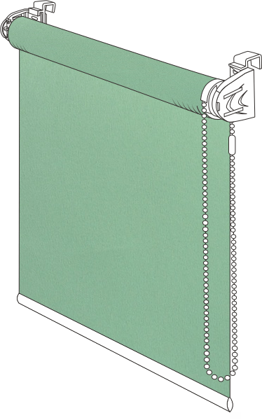 Штора рулонная 1010 мм x 1720 мм с цепочным приводом «Миниролло Лайт», цвет зеленый Готовые рулонные шторы с цепочным приводом «Миниролло Лайт» с  однотонной тканью зеленого цвета, размер 1010 х 1720 мм. Фурнитура белого цвета.