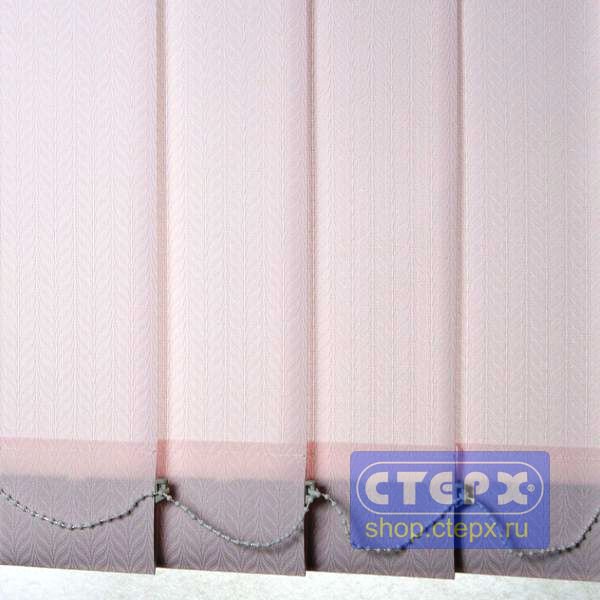 Магнолия /цвет розовый/ - ламель для вертикальных жалюзи из ткани Вертикальные жалюзи из коллекции «Магнолия» практичны и доступны по цене. Рисунок жалюзи - растительный орнамент, стилизованные листочки.