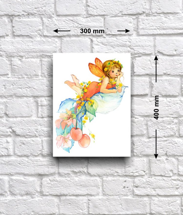 Постер - репродукция «Цветочная фея Вишенка», 30 см х 40 см Постер с репродукцией акварельного рисунка сказочной феи, покровительницы вишневых садов.