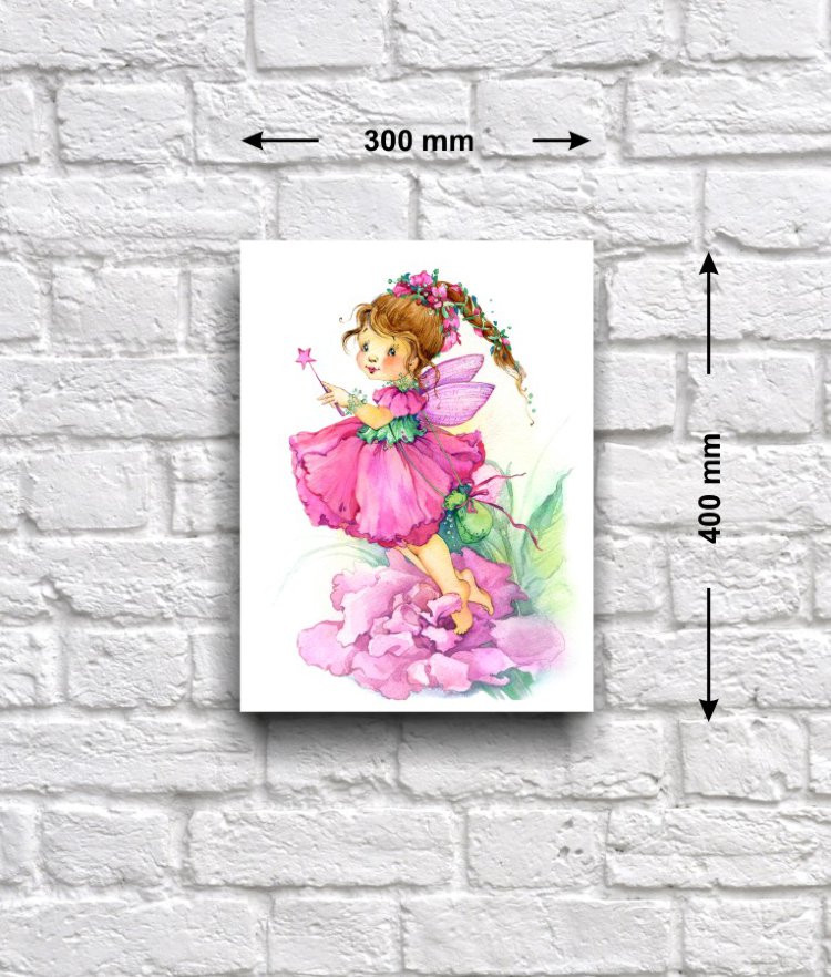 Постер - репродукция «Цветочная фея Пионна», 30 см х 40 см Постер с репродукцией акварельного рисунка сказочной феи, лечащей цветы пионов.
