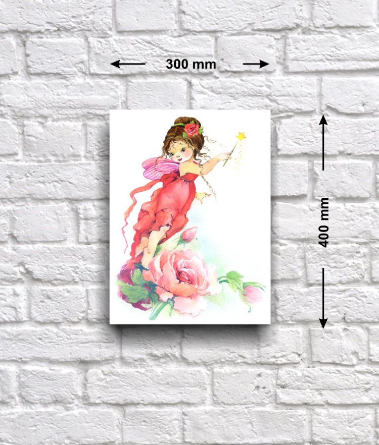 Постер - репродукция «Цветочная фея Розетта», 30 см х 40 см Постер с репродукцией акварельного рисунка сказочной феи, помогающей распускаться бутонам роз.