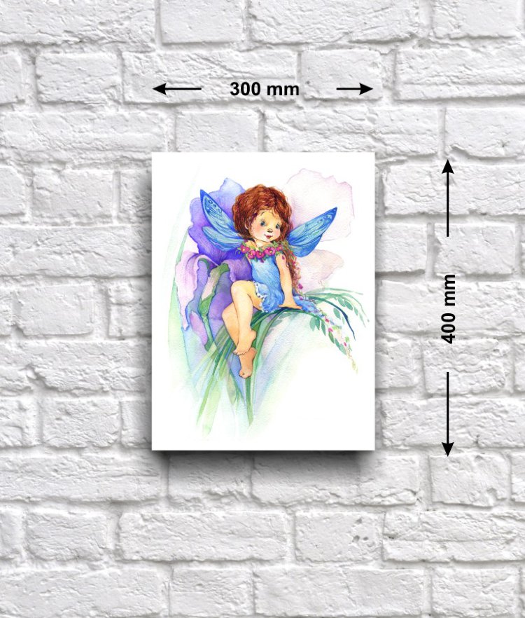 Постер - репродукция «Цветочная фея Ириска», 30 см х 40 см Постер с репродукцией акварельного рисунка сказочной феи, живущей в цветах Ириса.