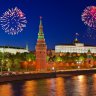 Постер «Салют над Московским Кремлем» 70 см х 40 см