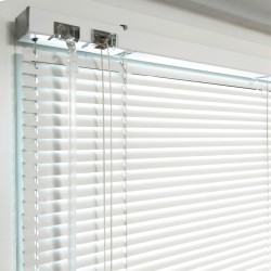 Жалюзи горизонтальные алюминиевые "Танго 25-М", Белый шелк 5101, 60 х 140 см, упр Левое