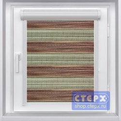 Миникассетная двойная рулонная штора с цепочным приводом «UNI - ЗЕБРА», коллекция «Петергоф»